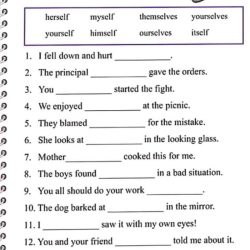 Personal pronouns fill in the blanks