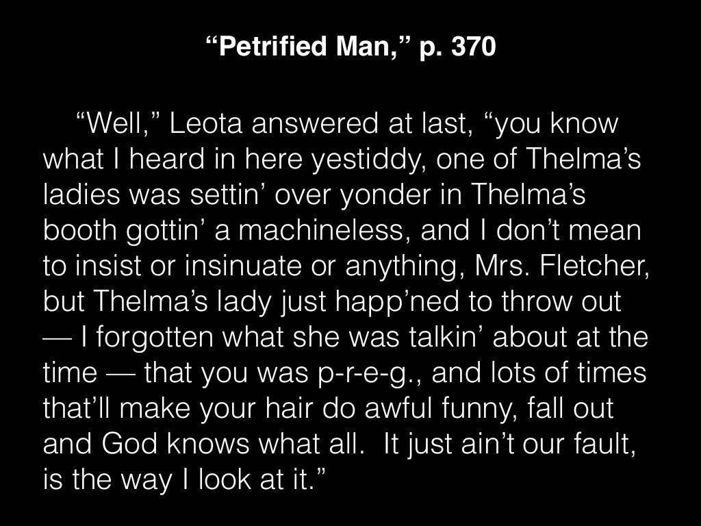 Eudora welty the petrified man