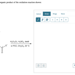 Draw the correct organic product of the oxidation reaction shown